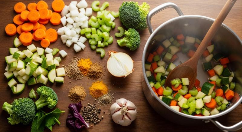 Sebze Detoks Corba Hazirlik Rustik Mutfak