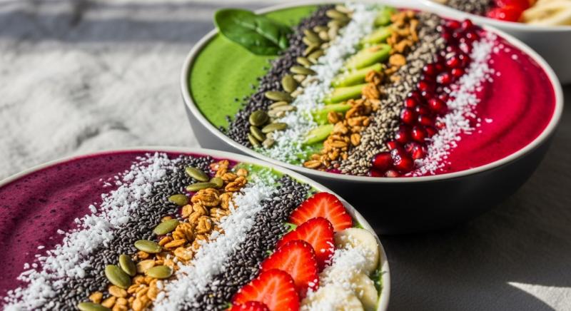 Uc Farkli Renk Smoothie Kasesi Doku Ve Besin CeşItliligi