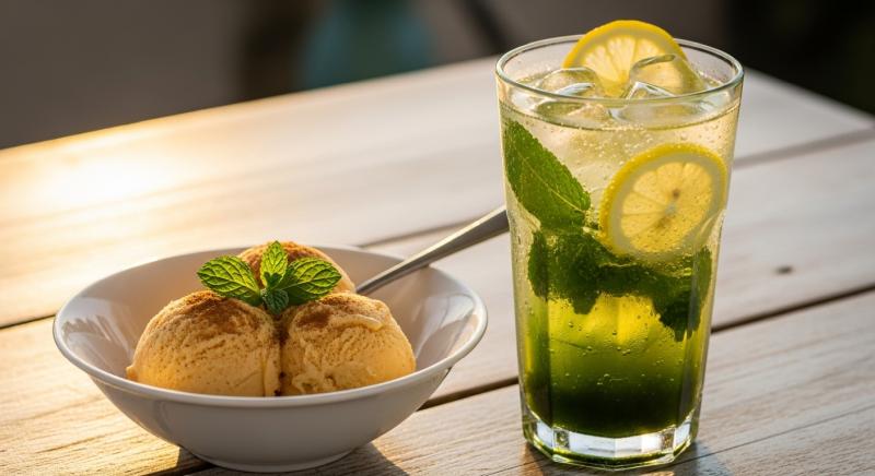 vegan dondurma yesil cay soda limon eslesmesi