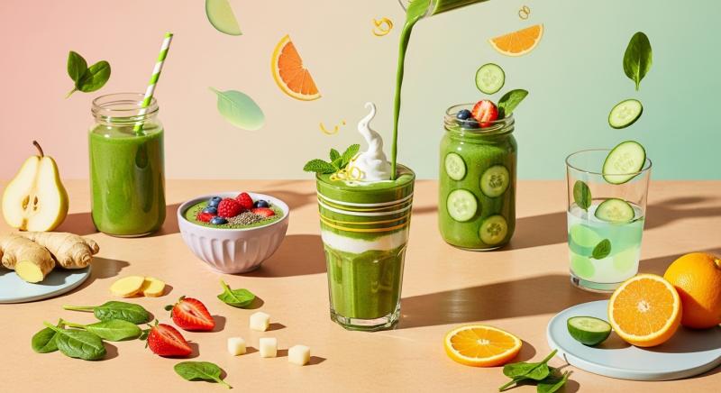 yaratici ispanakli smoothie sunum ilhami