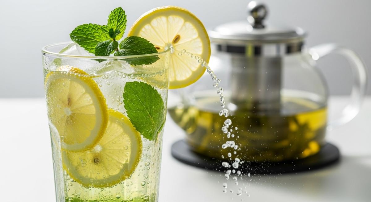 Yeşil Çay, Soda ve Limonla Ferahlatıcı İçecek Tarifi