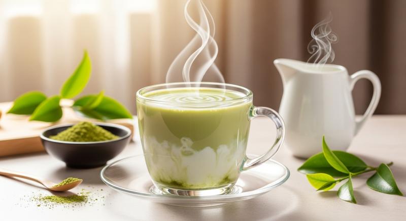 yesil cay sut dengeli lezzet icecek