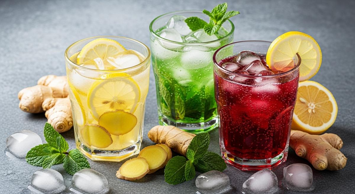 Zencefilli Serinletici Icecekler Sunum