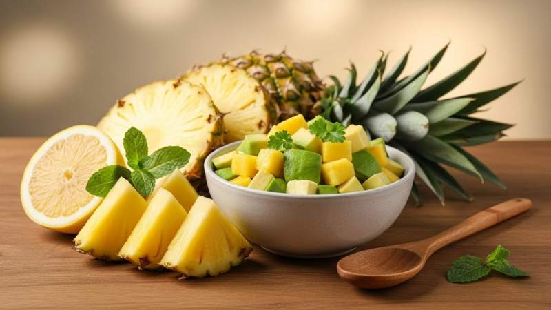 ananas avokado hafif denge salatasi editorial