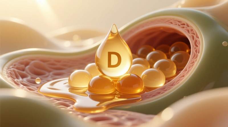 d vitamini yagda cozunen depolanan vitamin illustrasyonu