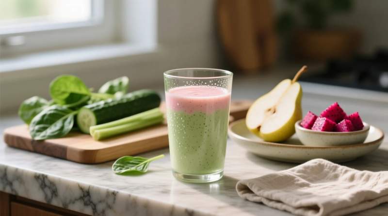 detoks smoothie fotograf yan aci dengeli malzeme