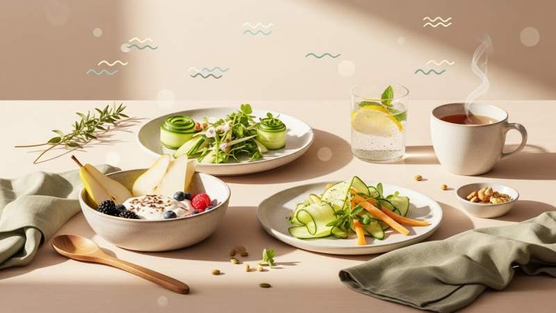 hafta sonu hafif ogunler yumusak arinma editorial sahne