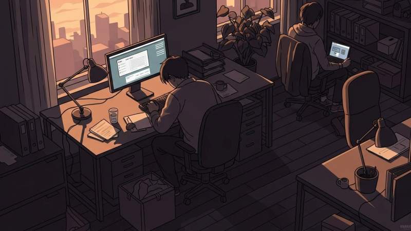 is gununun son saatlerinde tempoyu dusurerek zihinsel yorgunlugu azaltan ofis gorseli