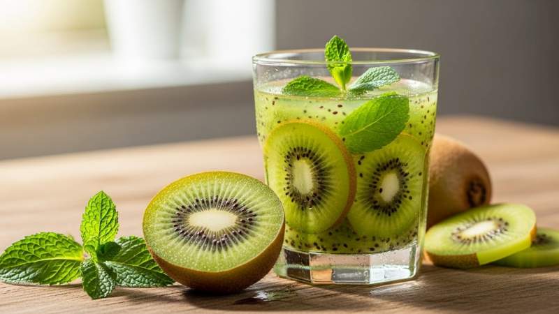 kivili detoks suyu cam vardakta nane ile suslenmis