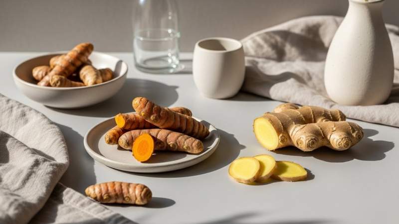 minimal zerdecal ve zencefil detoks sahnesi