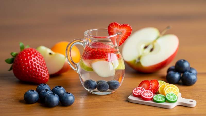 renkli meyveli detoks suyu minyatur editorial