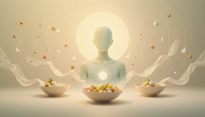 sade beslenme zihinsel ritim karar yorgunlugu soyut sahne