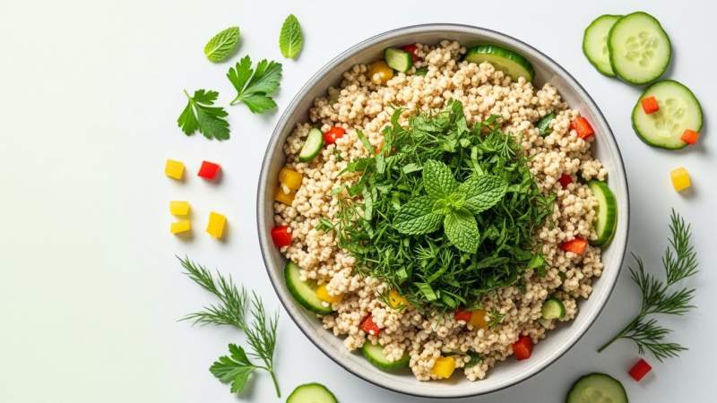 taze otlu teff salata aromatik hafiflik