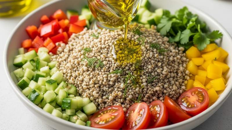 teff salatasi otlu renkli hafif karisim