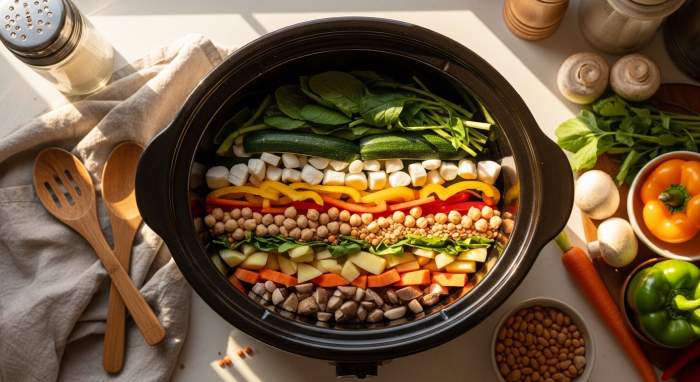 crockpot malzemeleri dogru katmanlama estetigi