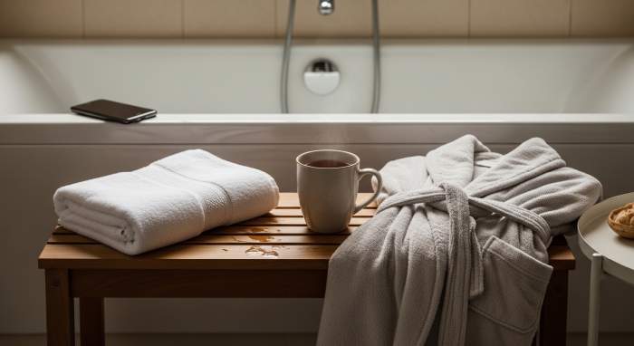 evde spa banyo sonrasi sakinlik