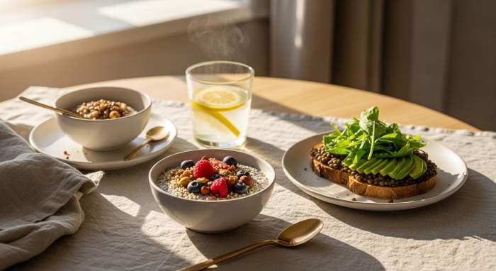 vegan detoks protein dengeli sabah rutini