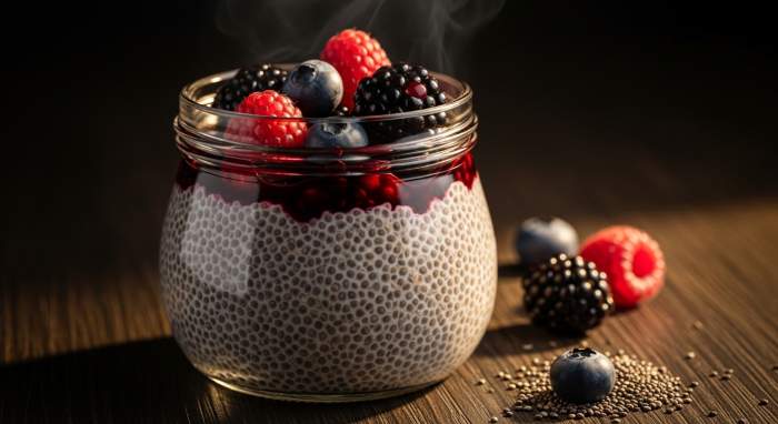 3 Malzemeli Chia Puding: Meyveli Komposto E?li?inde