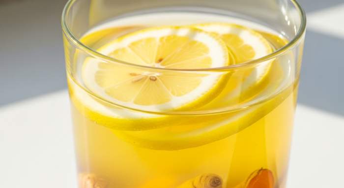 Zerdeçal ve Limonlu Şekersiz Detoks Suyu