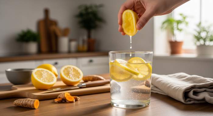 Limon Dilimli Zerdeçallı Detoks Suyu: Enerjinizi Destekleyin